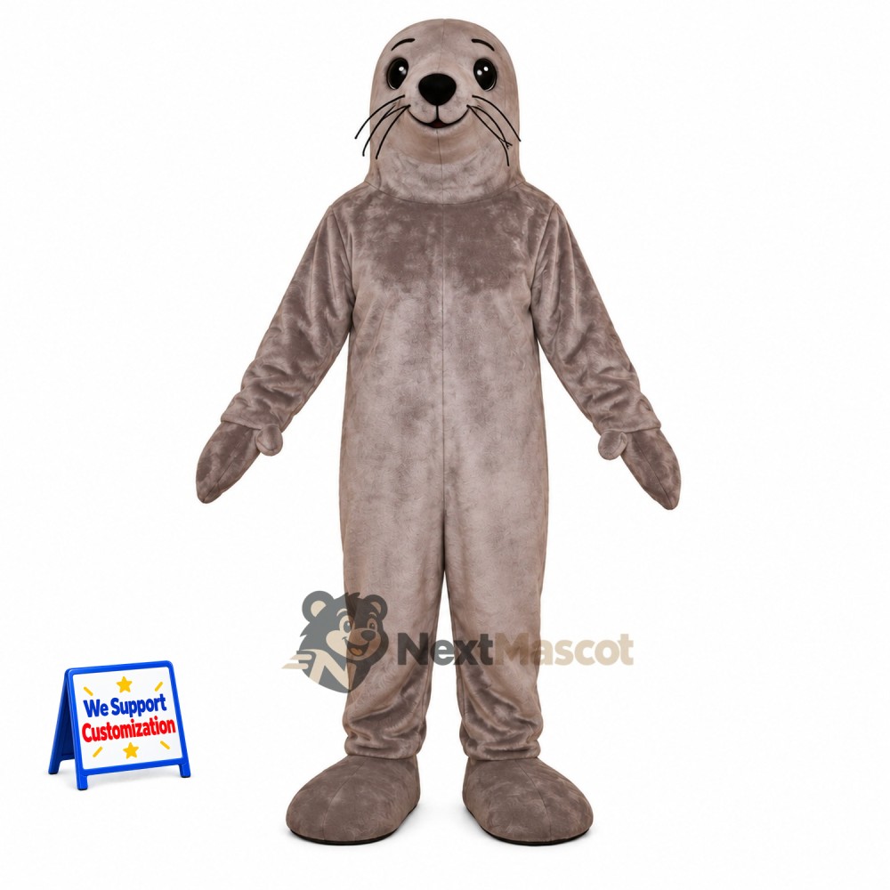 Seal Mascot Costume - Gray for Aquarium Events Seal Mascot Costume - Gray for Aquarium Events