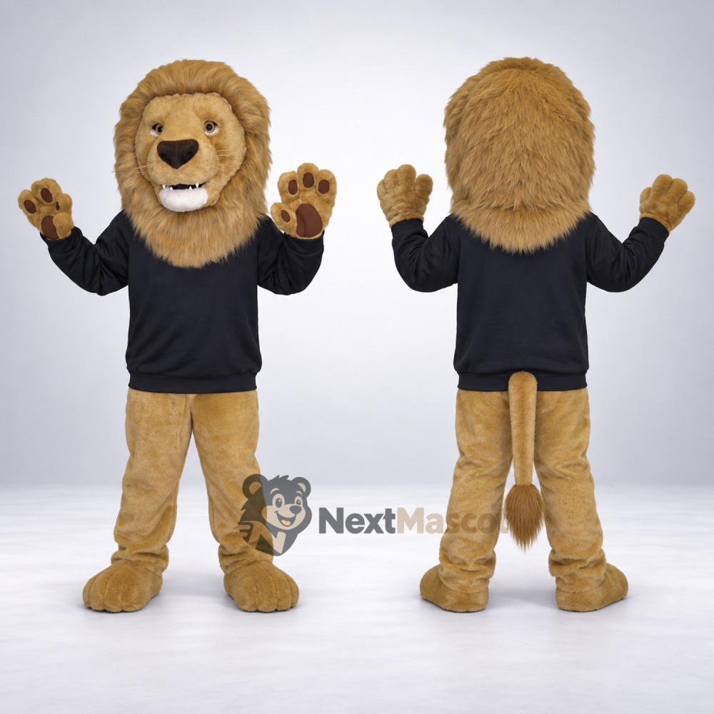 Lion Mascot Costume - Black Shirt Lion Mascot Costume - Black Shirt