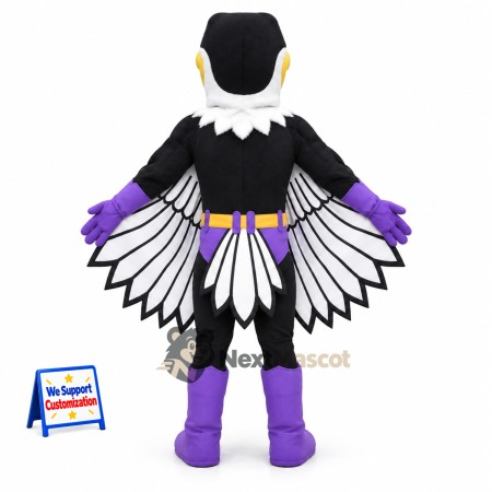 Eagle Superhero Mascot Costume - Black Eagle Superhero Mascot Costume - Black
