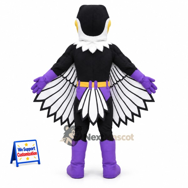 Eagle Superhero Mascot Costume - Black Eagle Superhero Mascot Costume - Black