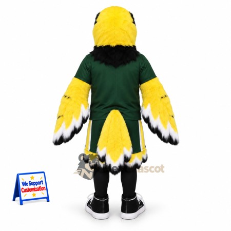 Eagle Mascot Costume - Yellow, Green Uniform for Parades