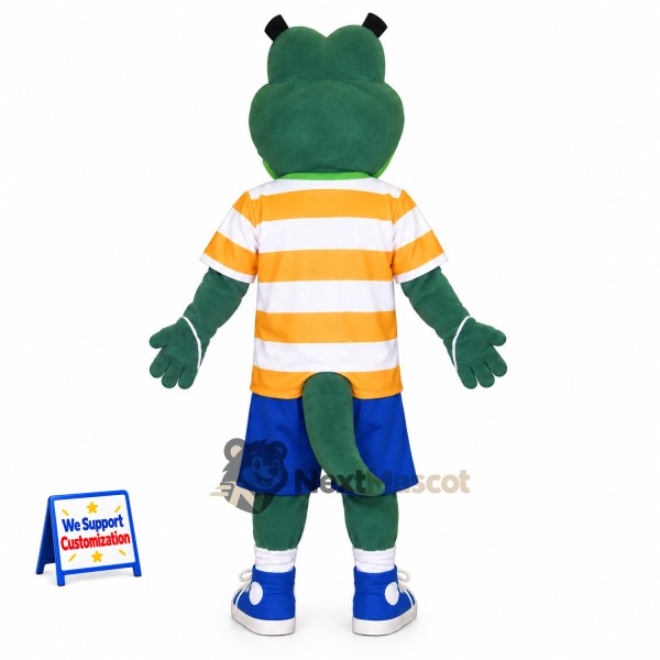 Crocodile Mascot Costume - Striped Shirt Crocodile Mascot Costume - Striped Shirt