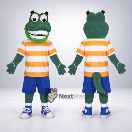 Crocodile Mascot Costume - Striped Shirt Crocodile Mascot Costume - Striped Shirt