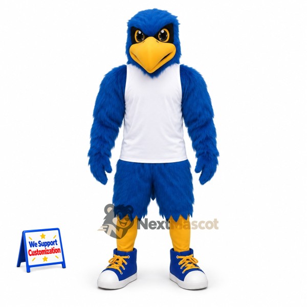 Eagle Mascot Costume - Blue, White Shirt for School Spirit