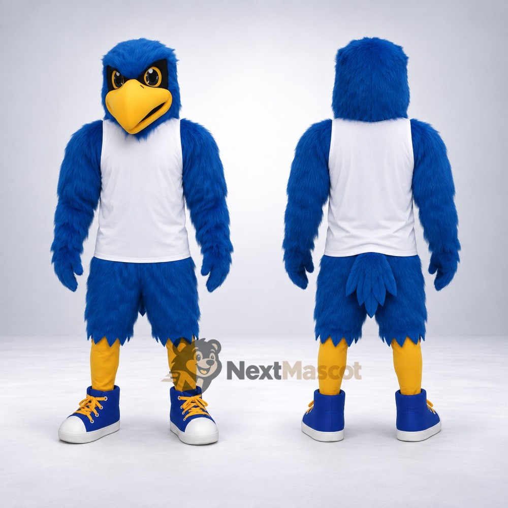 Eagle Mascot Costume - Blue, White Shirt for School Spirit Eagle Mascot Costume - Blue, White Shirt for School Spirit