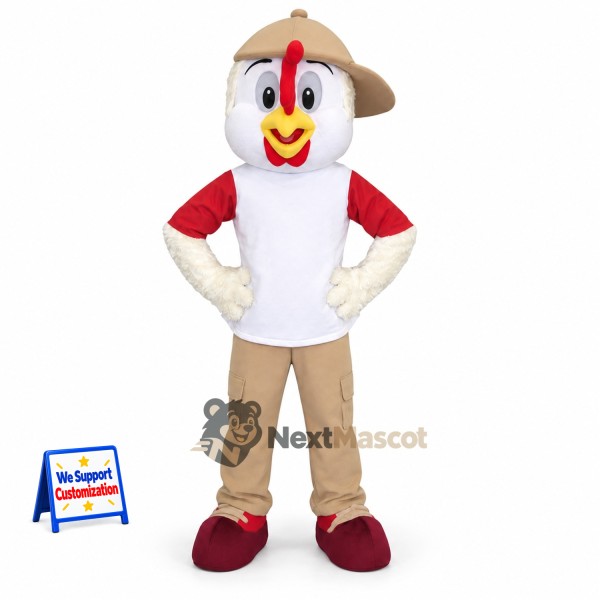 Rooster Mascot Costume - White Shirt