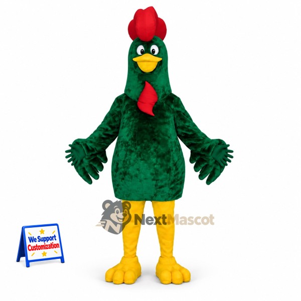 Rooster Mascot Costume - Green for School Events