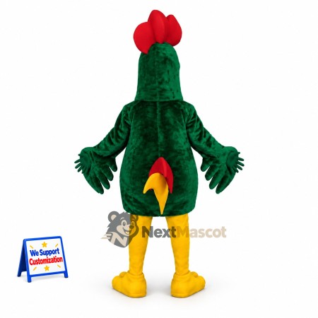 Rooster Mascot Costume - Green for School Events Rooster Mascot Costume - Green for School Events