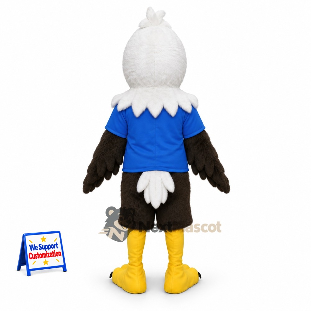 Bald Eagle Mascot Costume - Blue Shirt and Black Shorts for Parades Bald Eagle Mascot Costume - Blue Shirt and Black Shorts for Parades
