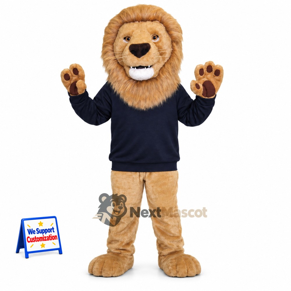 Lion Mascot Costume - Navy Shirt for Parades Lion Mascot Costume - Navy Shirt for Parades