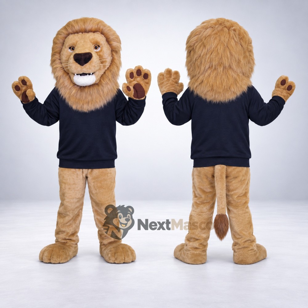 Lion Mascot Costume - Navy Shirt for Parades Lion Mascot Costume - Navy Shirt for Parades