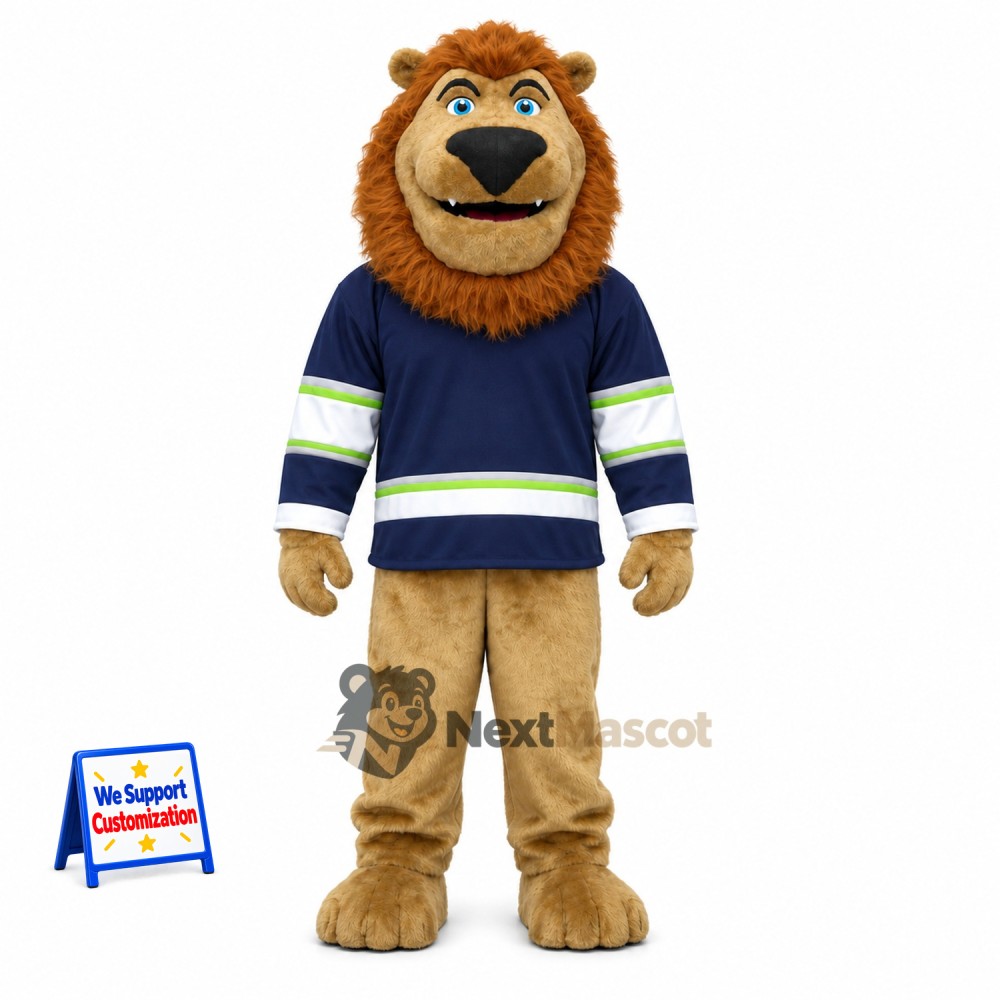 Lion Mascot Costume - Blue Jersey Lion Mascot Costume - Blue Jersey