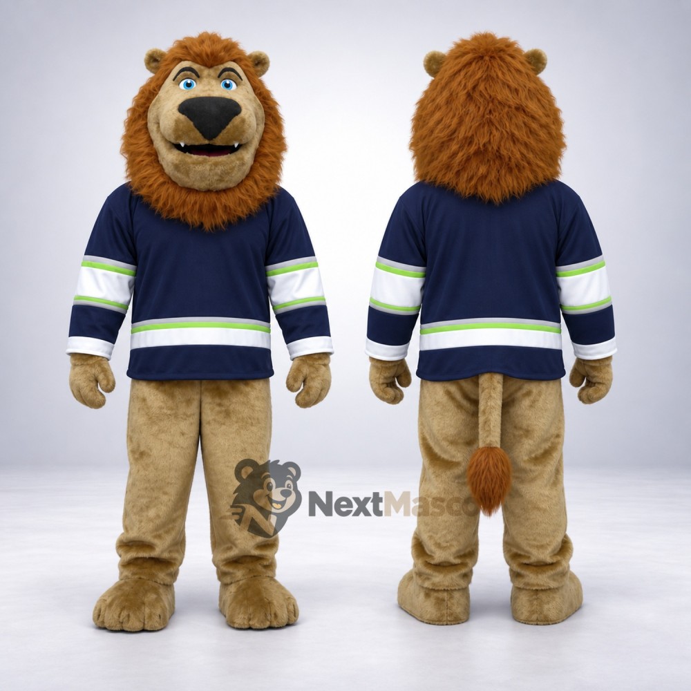 Lion Mascot Costume - Blue Jersey Lion Mascot Costume - Blue Jersey