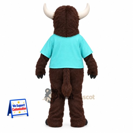 Bull Mascot Costume - Blue Shirt for School Events Bull Mascot Costume - Blue Shirt for School Events