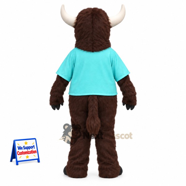 Bull Mascot Costume - Blue Shirt for School Events Bull Mascot Costume - Blue Shirt for School Events