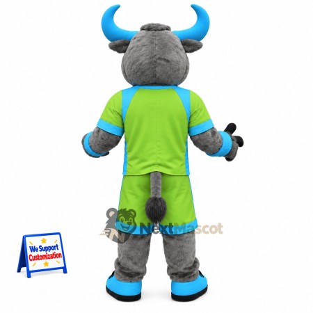 Bull Mascot Costume - Green Uniform for Community Events Bull Mascot Costume - Green Uniform for Community Events