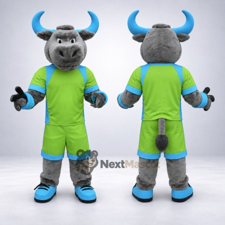 Bull Mascot Costume - Green Uniform for Community Events Bull Mascot Costume - Green Uniform for Community Events