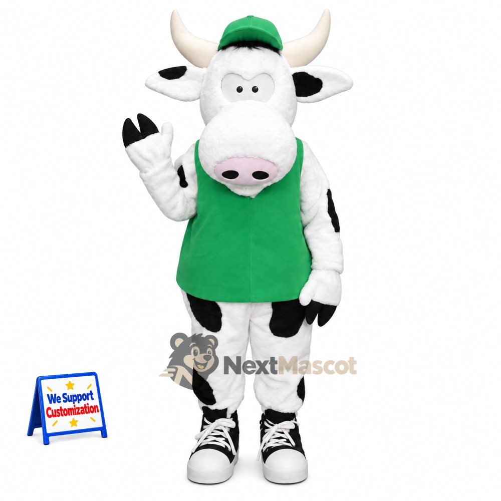Cow Mascot Costume - Green Shirt Cow Mascot Costume - Green Shirt