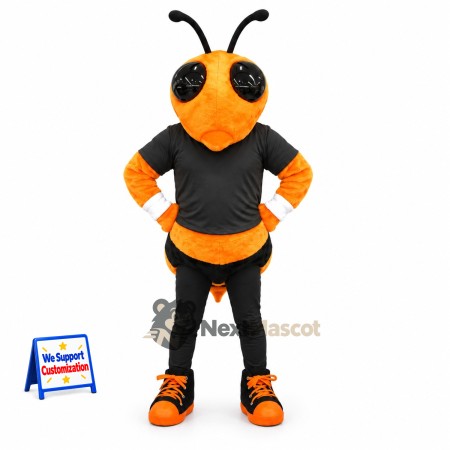 Wasp Mascot Costume - Orange, Black Shirt Wasp Mascot Costume - Orange, Black Shirt