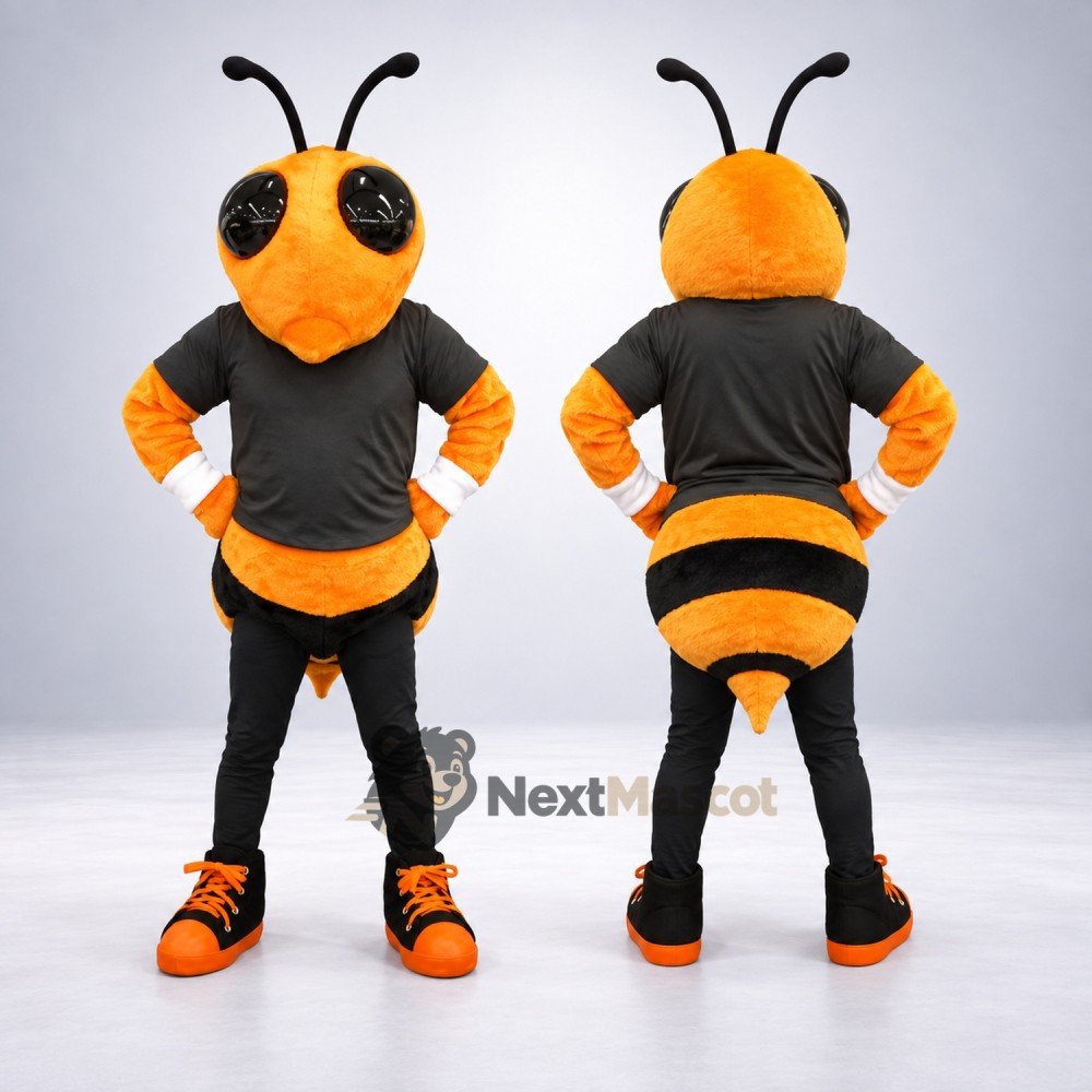 Wasp Mascot Costume - Orange, Black Shirt Wasp Mascot Costume - Orange, Black Shirt