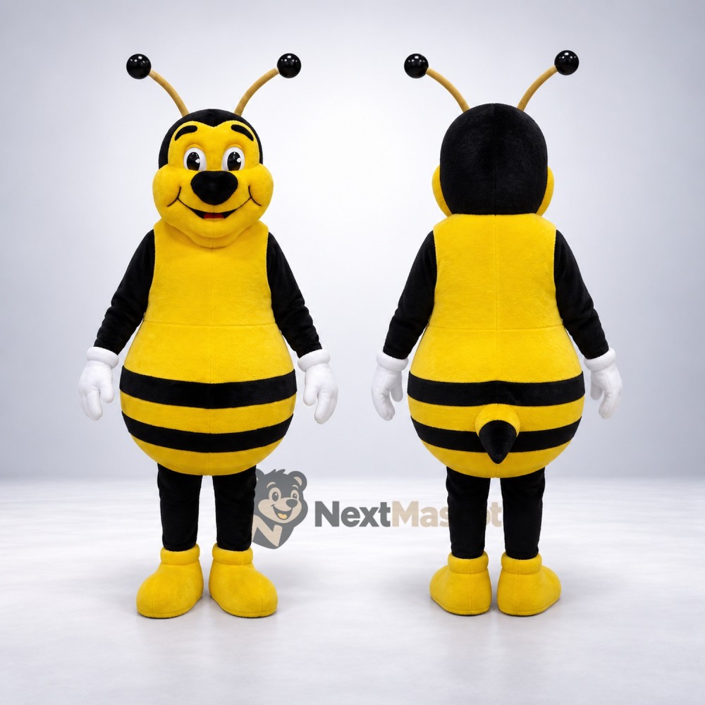 Bee Mascot Costume - Yellow, White Gloves for Nature Events Bee Mascot Costume - Yellow, White Gloves for Nature Events