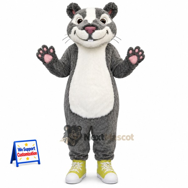 Hamster Mascot Costume - Gray for Community Events