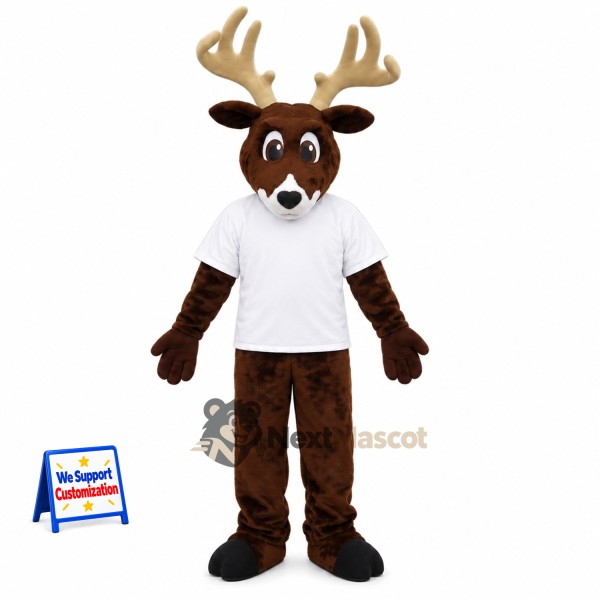 Deer Mascot Costume - White Shirt