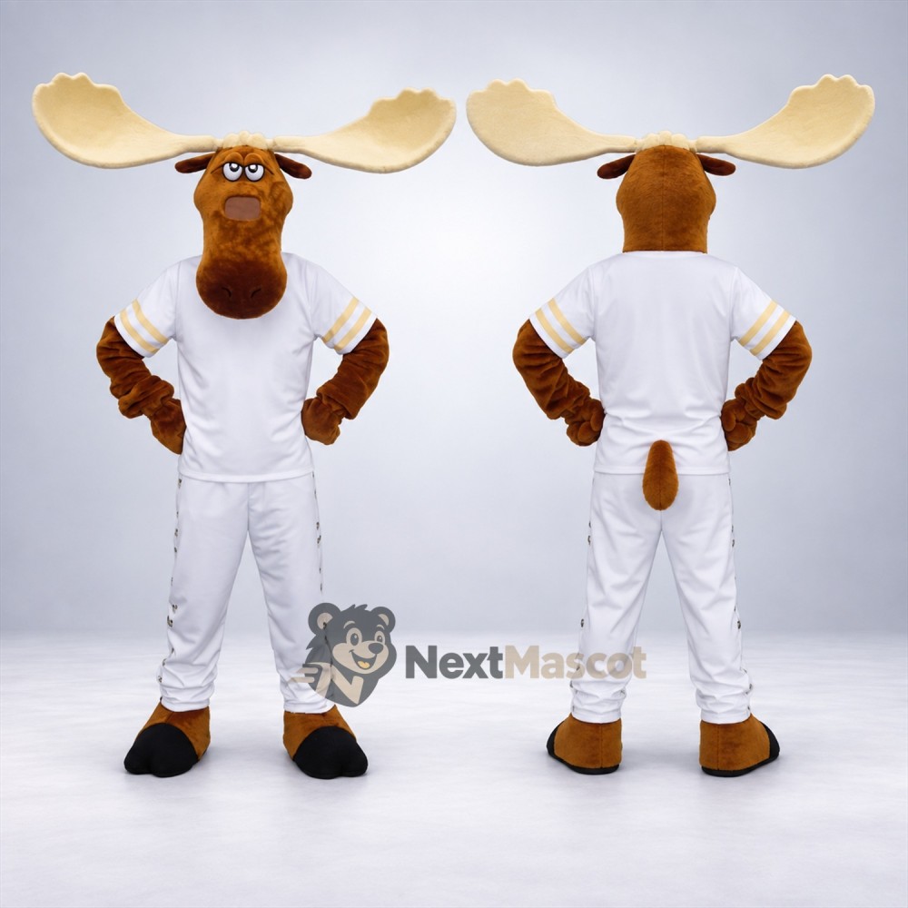 Moose Mascot Costume - White Uniform for Parades Moose Mascot Costume - White Uniform for Parades