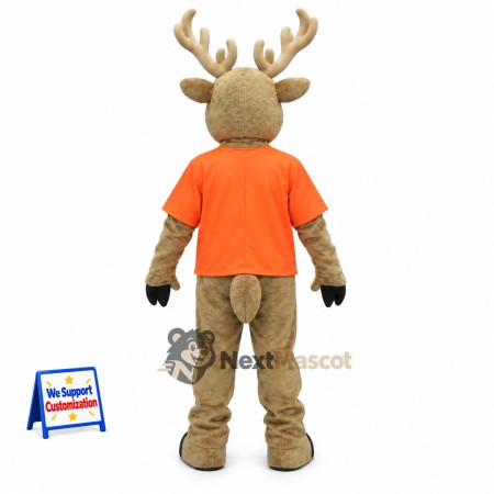 Deer Mascot Costume - Orange Shirt Deer Mascot Costume - Orange Shirt