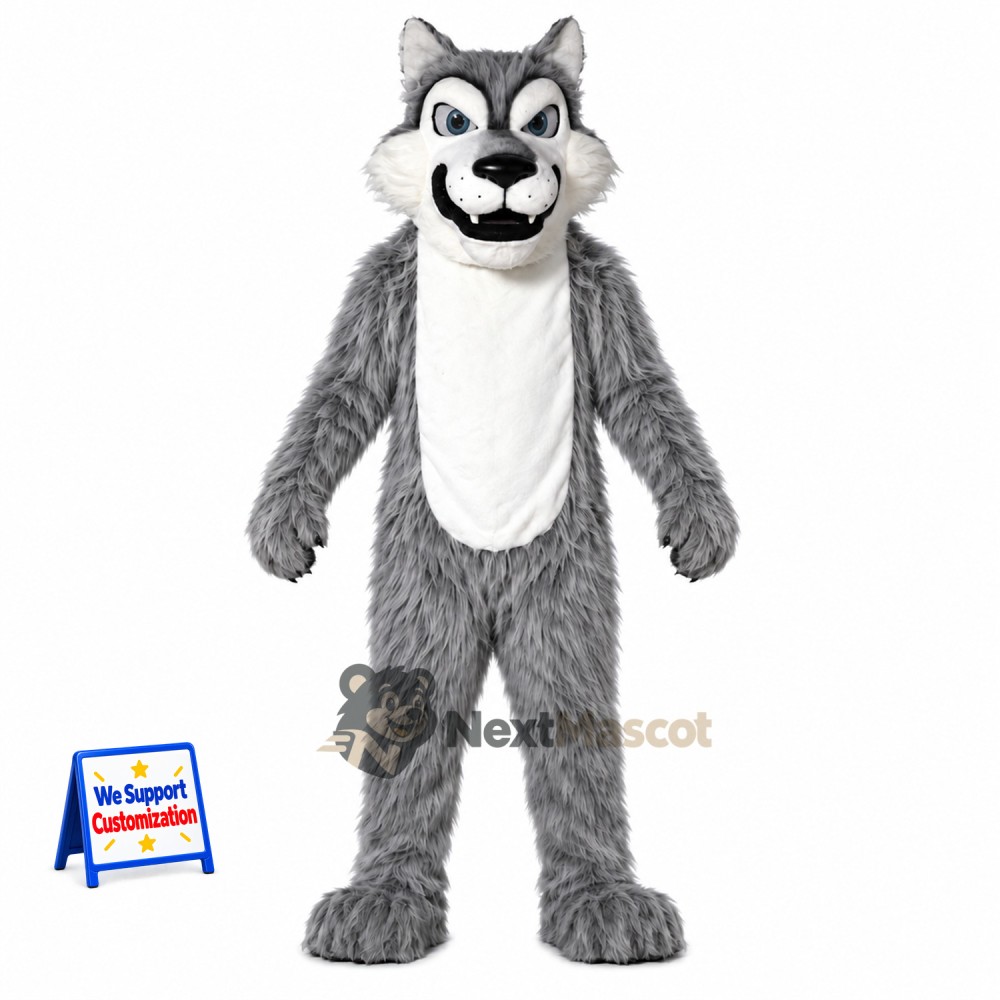 Wolf Mascot Costume - Gray for School Parades Wolf Mascot Costume - Gray for School Parades