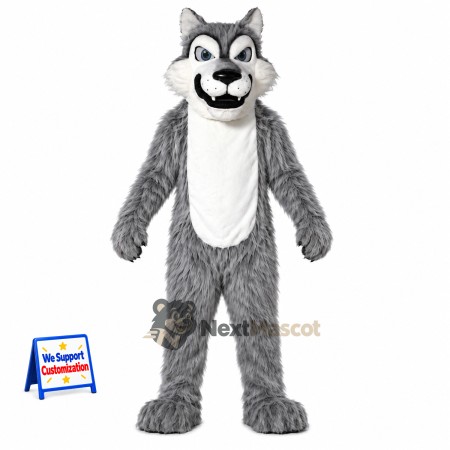 Wolf Mascot Costume - Gray for School Parades Wolf Mascot Costume - Gray for School Parades