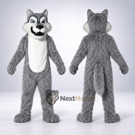 Wolf Mascot Costume - Gray for School Parades Wolf Mascot Costume - Gray for School Parades