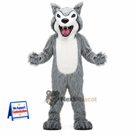 Wolf Mascot Costume - Gray for Festival Parades Wolf Mascot Costume - Gray for Festival Parades
