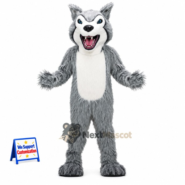 Wolf Mascot Costume - Gray for Festival Parades