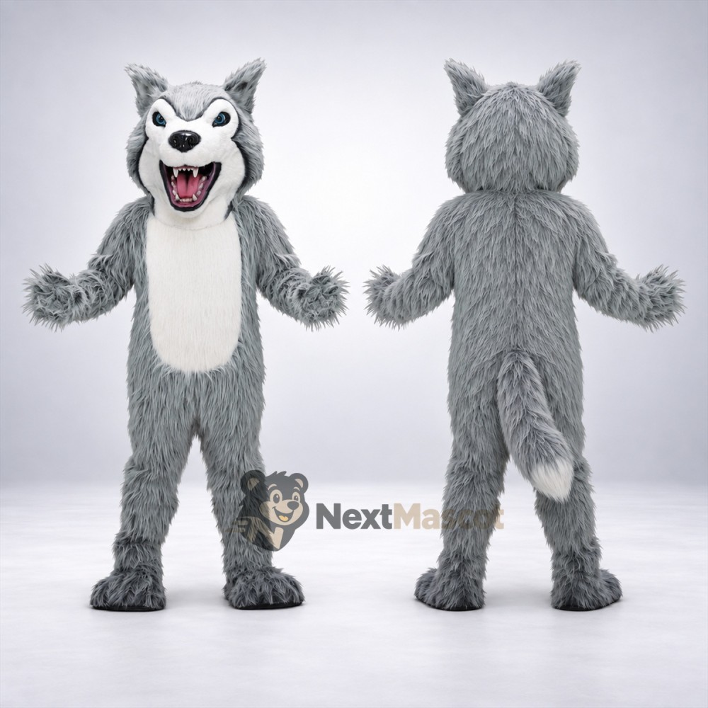 Wolf Mascot Costume - Gray for Festival Parades Wolf Mascot Costume - Gray for Festival Parades