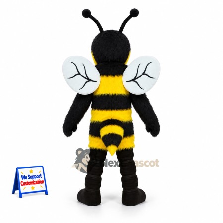 Bee Mascot Costume - Yellow, Black Face and White Wings Bee Mascot Costume - Yellow, Black Face and White Wings