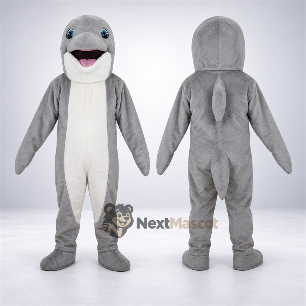Dolphin Mascot Costume - Gray for Beach Parties Dolphin Mascot Costume - Gray for Beach Parties