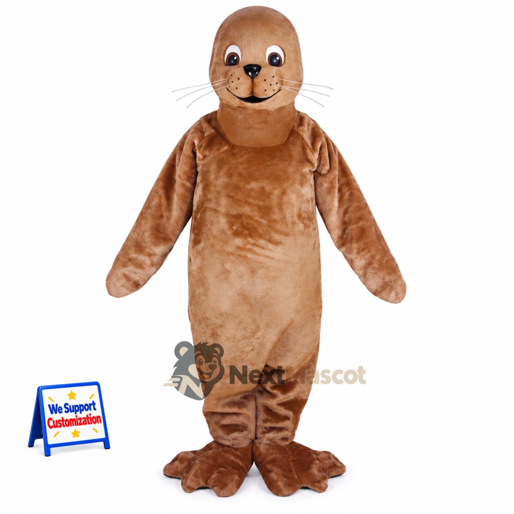 Seal Mascot Costume - Brown for Aquarium Events Seal Mascot Costume - Brown for Aquarium Events