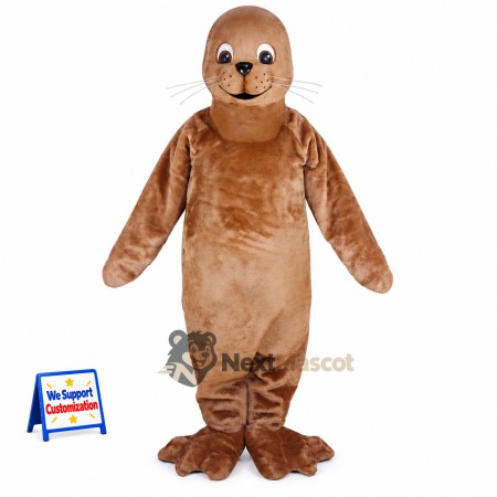 Seal Mascot Costume - Brown for Aquarium Events Seal Mascot Costume - Brown for Aquarium Events