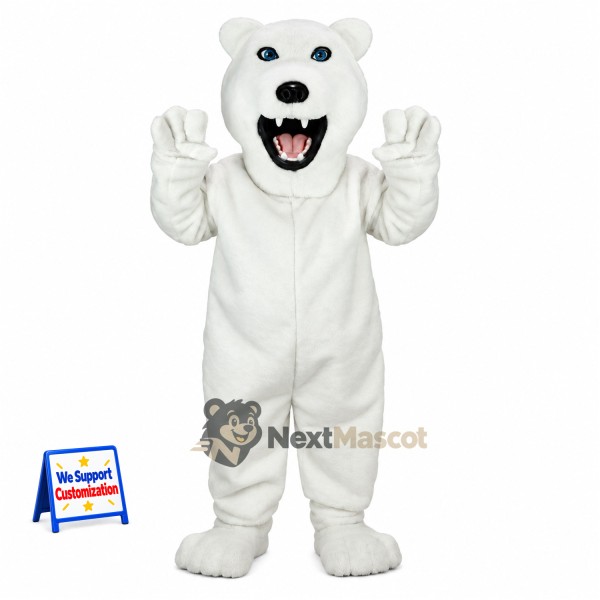 Bear Mascot Costume - White for Charity Events