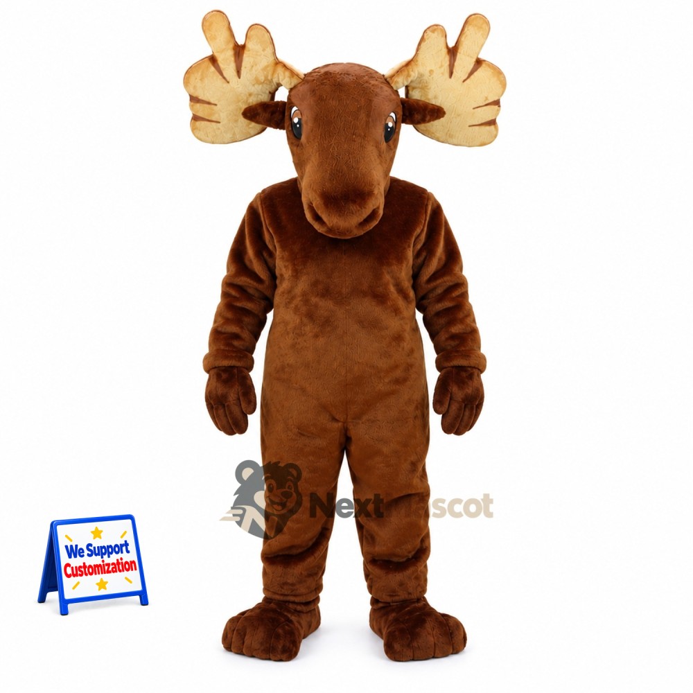 Moose Mascot Costume - Brown for Family Festivals Moose Mascot Costume - Brown for Family Festivals