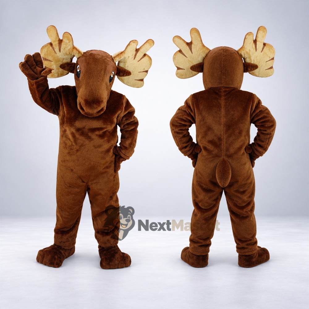 Moose Mascot Costume - Brown for Family Festivals Moose Mascot Costume - Brown for Family Festivals