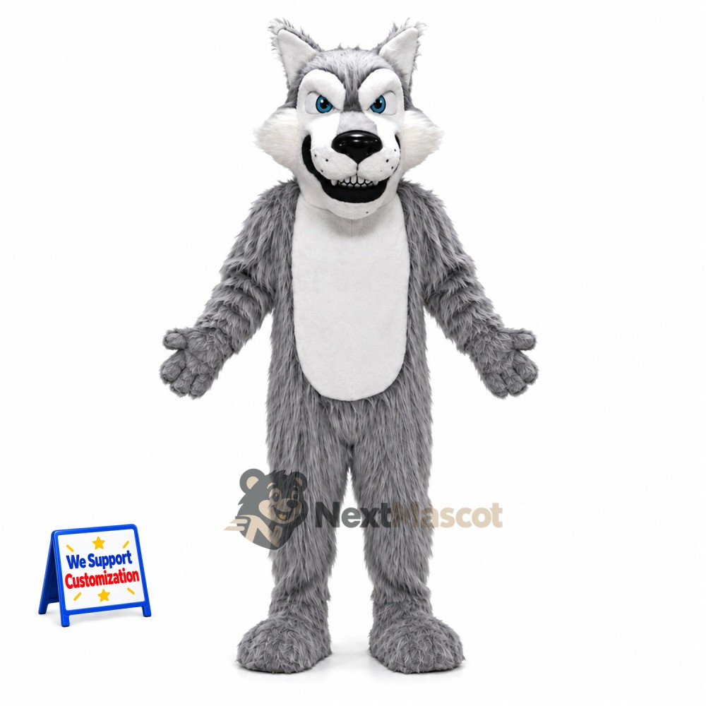 Wolf Mascot Costume - Gray for Town Festivals Wolf Mascot Costume - Gray for Town Festivals