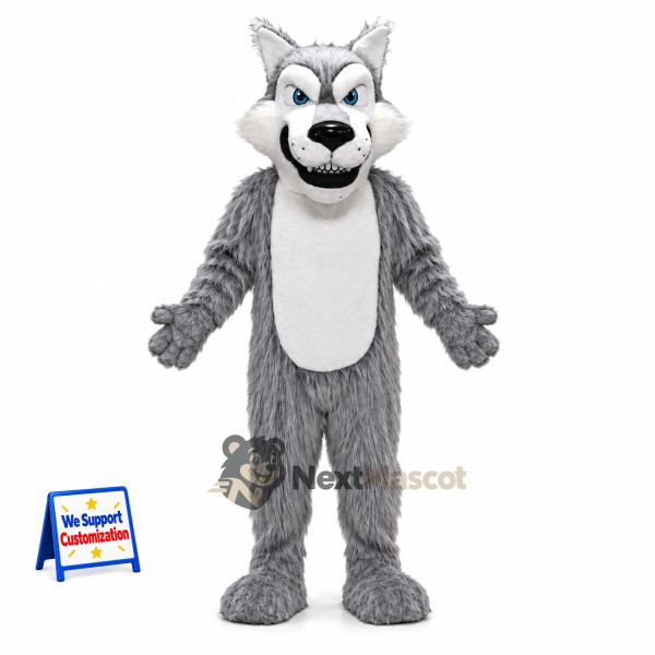 Wolf Mascot Costume - Gray for Town Festivals