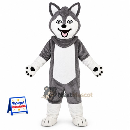 Husky Mascot Costume - Gray for Campus Events Husky Mascot Costume - Gray for Campus Events