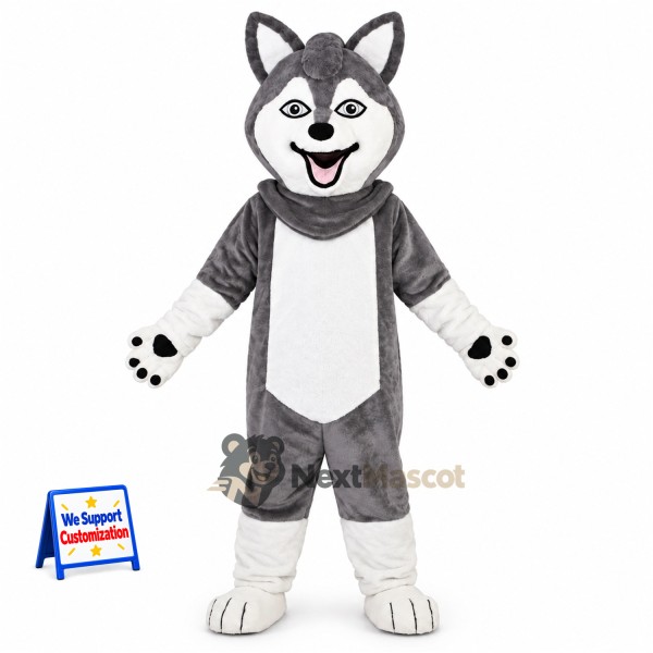 Husky Mascot Costume - Gray for Campus Events