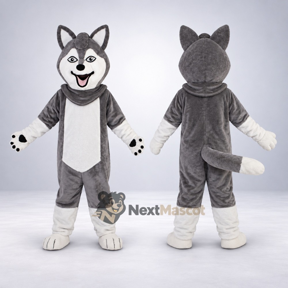 Husky Mascot Costume - Gray for Campus Events Husky Mascot Costume - Gray for Campus Events