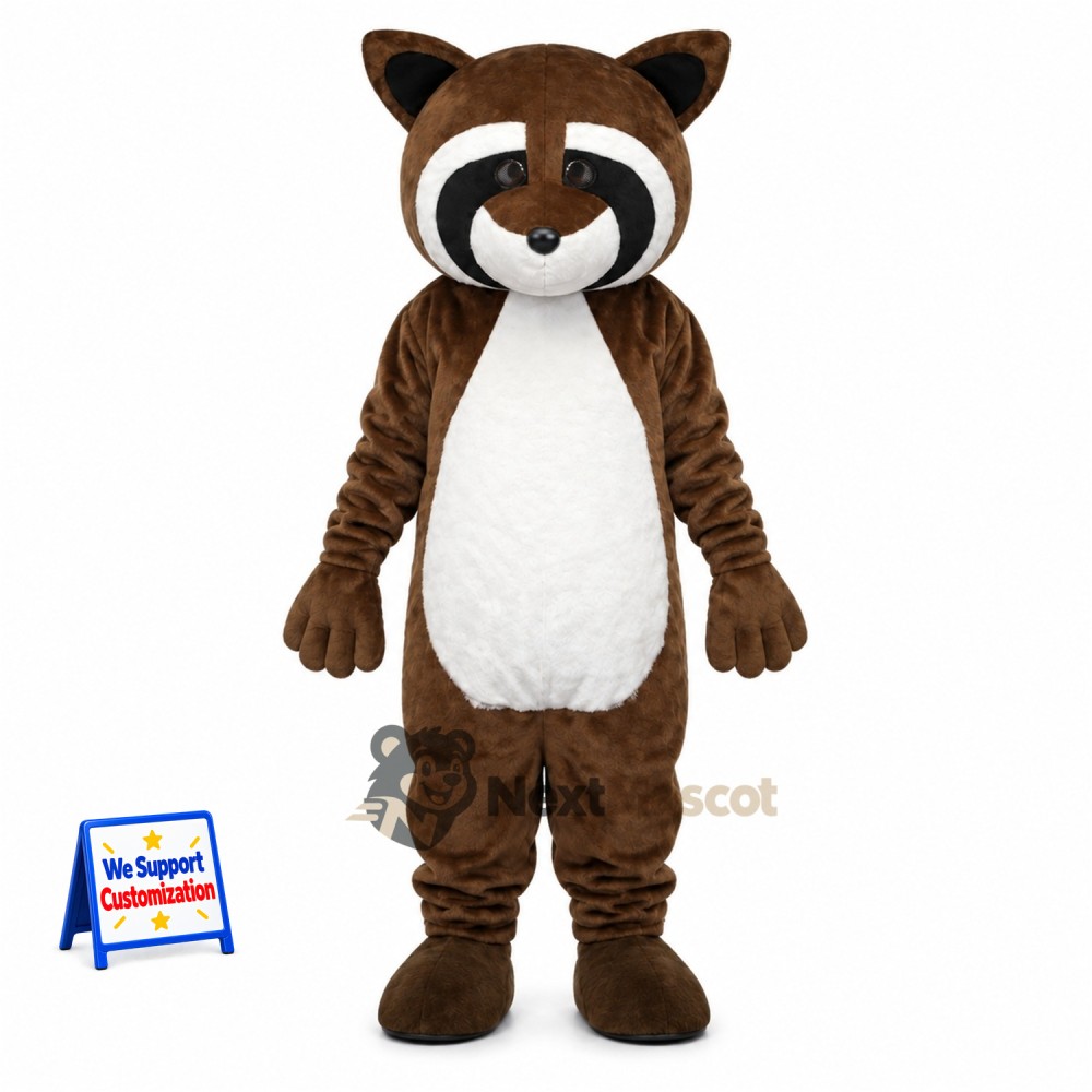 Raccoon Mascot Costume - Brown for Birthday Parties Raccoon Mascot Costume - Brown for Birthday Parties