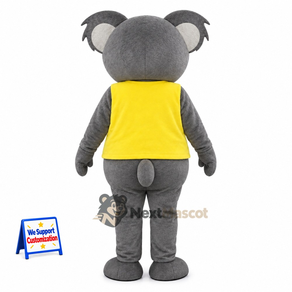 Koala Mascot Costume - Yellow Shirt for Parades Koala Mascot Costume - Yellow Shirt for Parades