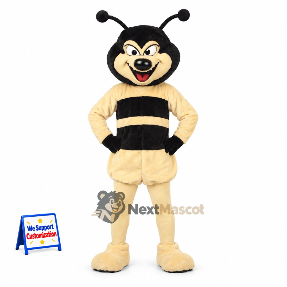Bee Mascot Costume - Cream and Black for Garden Events Bee Mascot Costume - Cream and Black for Garden Events